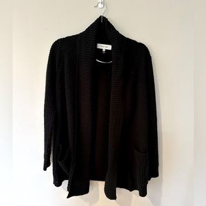 Thick knit shawl collar cardigan
